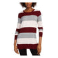 Maison Jules Women's Striped Sweater Wine Size Extra Large