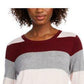 Maison Jules Women's Striped Sweater Wine Size Extra Large