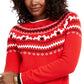 Charter Club Women's Scottie Fair Isle Sweater Red Size Large