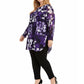Alfani Women's Plus Size Printed Shirred-Cuff Tunic  Purple Size 1X