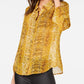 INC International Concepts Women's Snake-Embossed Shirt Gold Size Medium