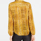 INC International Concepts Women's Snake-Embossed Shirt Gold Size Medium