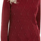Karen Scott Women's Beaded Cable Mock Neck Sweater Bright Red Size Extra Small