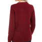 Karen Scott Women's Beaded Cable Mock Neck Sweater Bright Red Size Extra Small