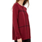 Alfani Women's Grid-Pattern Sweater Red Size X-Large