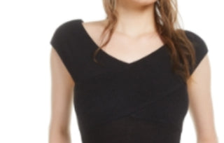 Bar III Women's Crossover Bodysuit Black Size Extra Large