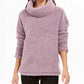 Style & Co Women's Sherpa Cowl-Neck Sweater Purple Size Large