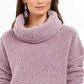 Style & Co Women's Sherpa Cowl-Neck Sweater Purple Size Large