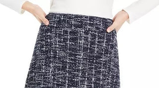 Maison Jules Women's Plaid A-Line Mini Skirt Navy Size 4