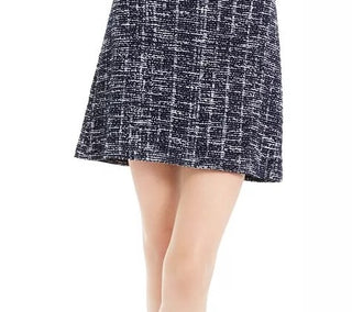 Maison Jules Women's Plaid A-Line Mini Skirt Navy Size 4