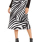 Alfani Women's Zebra-Print A-Line Midi Skirt Black Size 4