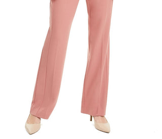 Alfani Women's Belted Straight-Leg Pants Med Pink Size 10