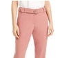 Alfani Women's Belted Straight Leg Pants Medium Pink Size 4