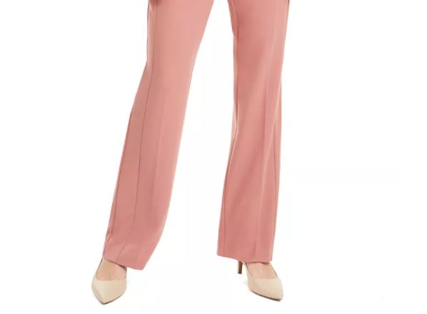 Alfani Women's Belted Straight Leg Pants Medium Pink Size 4