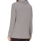 Charter Club Women's Striped Cowl-Neck Top Black Size Large