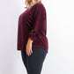 Charter Club Women's Velvet Tie-Sleeve Top Dark Purple Size Large