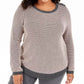 Charter Club Women's Plus Size Button-Trim Contrast-Accent Sweater Black Size 1X