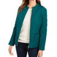 Charter Club Women's Quilted Mandarin-Collar Jacket Modern Blue Size Medium