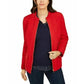 Charter Club Women's Quilted Mandarin Collar Jacket Red Size X-Small