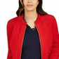 Charter Club Women's Quilted Mandarin Collar Jacket Red Size X-Small