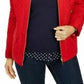 Charter Club Women's Quilted Mandarin Collar Jacket Red Size X-Small