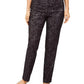 JM Collection Women's Jacquard Straight-Leg Pants Black Size Small