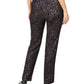 JM Collection Women's Jacquard Straight-Leg Pants Black Size Small