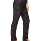 JM Collection Women's Jacquard Straight-Leg Pants Black Size Small
