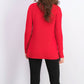 Charter Club Women's Patchwork-Stitch Asymmetrical-Collar Sweater Red Size Small