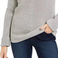 Charter Club Women's Cotton Textured V-Neck Sweater Med Gray Size X-Small