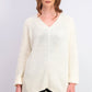 Charter Club Women's Cotton Textured V-Neck Sweater White Size Small