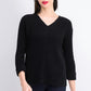 Charter Club Women's Cotton Ribbed Cuffed Sweater Black Size  Petite Medium