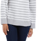 Charter Club Women's Striped Mockneck Sweater Med Gray Size Medium