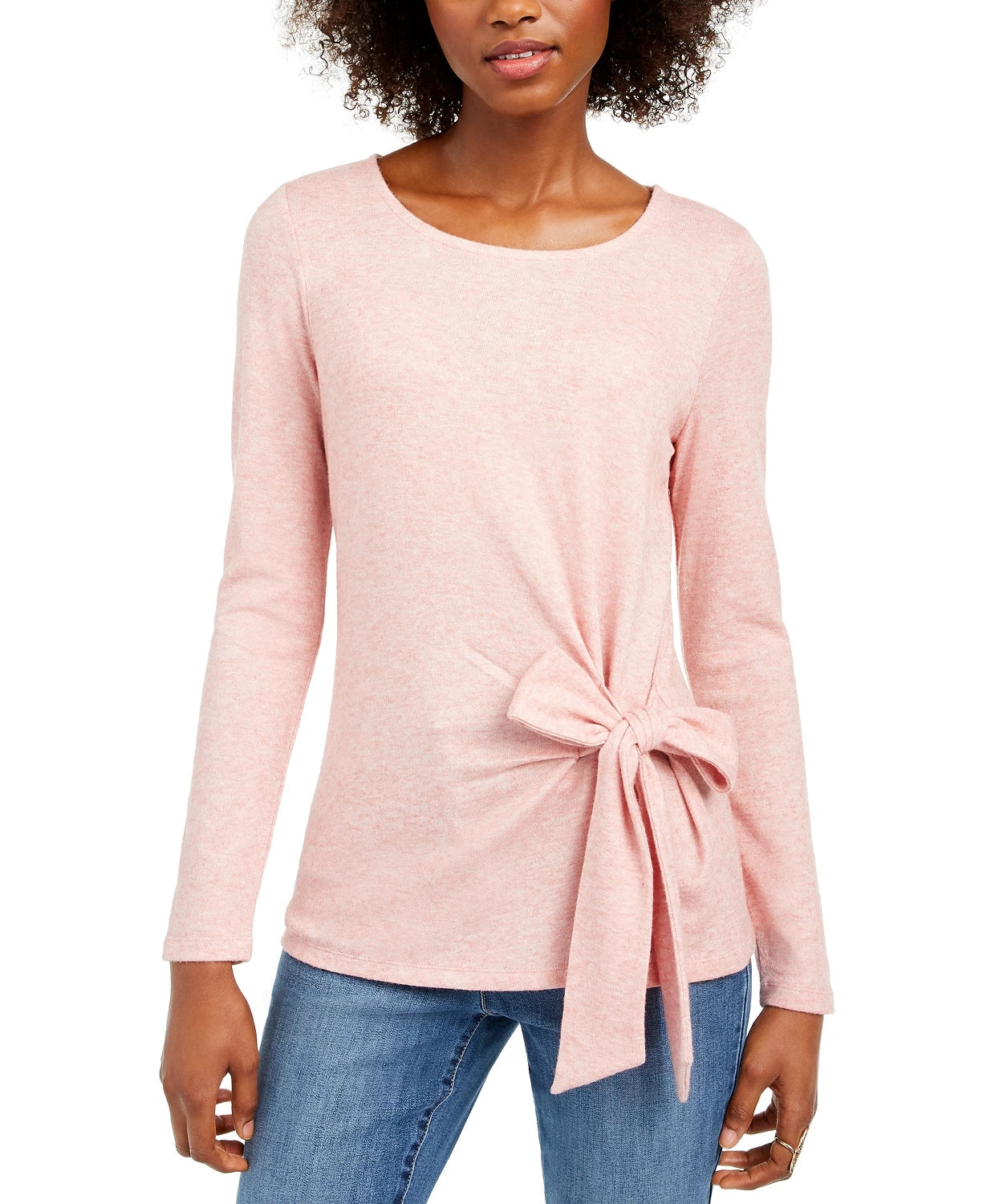 INC International Concepts Women's Side Tie Top Pink Size Medium