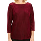 Charter Club Women's Textured Velvet Top Purple Size X-Large