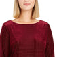 Charter Club Women's Textured Velvet Top Purple Size X-Large