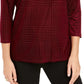 Charter Club Women's Textured Velvet Top Purple Size X-Large
