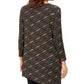 JM Women's Collection Asymmetrical Metallic Top Black Size Large