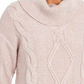 Charter Club Women's Cowl-Neck Cable-Knit Glitter Sweater Pink Size Small