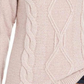 Charter Club Women's Cowl-Neck Cable-Knit Glitter Sweater Pink Size Small