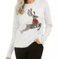 Karen Scott Women's Sequined Reindeer Sweater White Size X-Large