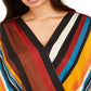 INC International Concepts Women's Plus Striped Surplice Blouse Orange Size 3X