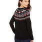 Charter Club Women's Metallic Fair Isle Family Sweater Black Size X-Large