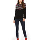 Charter Club Women's Metallic Fair Isle Family Sweater Black Size X-Large