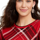 Charter Club Women's Plaid Crewneck Family Sweater Red Size Large