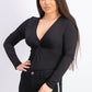 Bar III Women's Twisted Thong Bodysuit Black Size Small