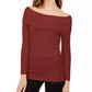 INC International Concepts Women's Off The Shoulder Ribbed Sweater Medium Red Size Medium