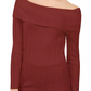 INC International Concepts Women's Off The Shoulder Ribbed Sweater Medium Red Size Medium