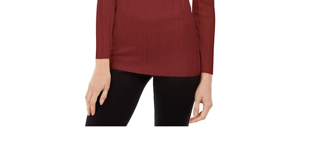 INC International Concepts Women's Off The Shoulder Ribbed Sweater Medium Red Size Medium