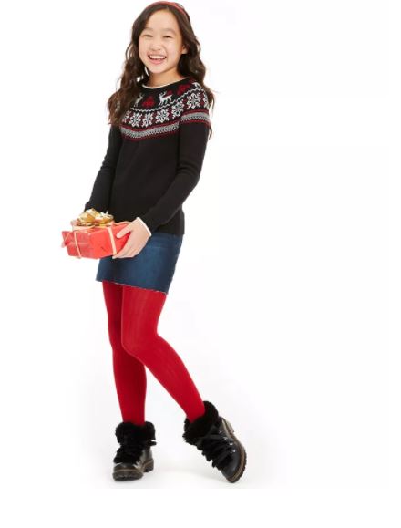Charter Club Big Girls Fair Isle Family Sweater Black Size Large